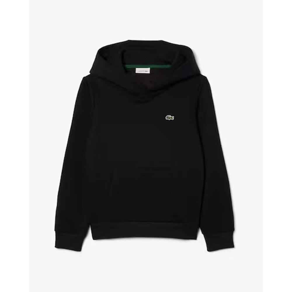 NEW Lacoste Boys Black Hoodie with pocket Size 10A/ S NWT Organic Cotton blend